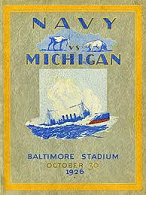 1926 Navy-Michigan football game program cover