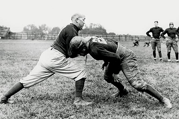 Notre Dame coach Knute Rockne training his players in 1926