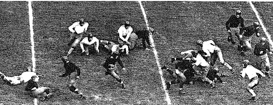 Princeton halfback Garry LeVan carrying against Dartmouth in a 1933 football game