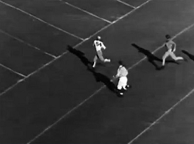 Alabama halfback Dixie Howell's 67 yard touchdown run against Stanford in the 1935 Rose Bowl