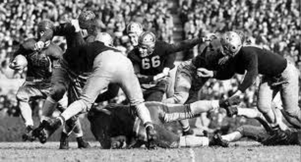 1937 Rose Bowl, Pitt carrying against Washington