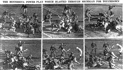 Minnesota's touchdown to beat Michigan 7-0 in 1941