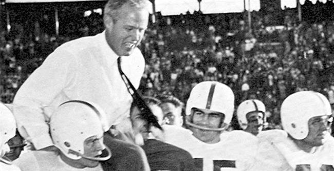 Oklahoma celebrates victory in 1956 Orange Bowl