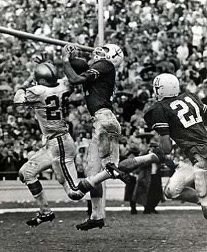 Game-saving interception for Texas at end of 1963 game vs. Baylor