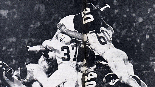 Texas stopping Alabama at the goal line in the 1965 Orange Bowl