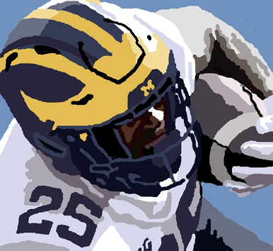 MS Paint of a Michigan football player in 2021