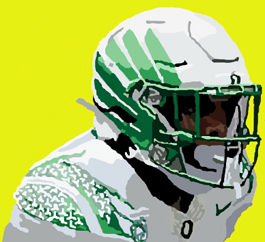 MS Paint of an Oregon player from the 2021 Ohio State game